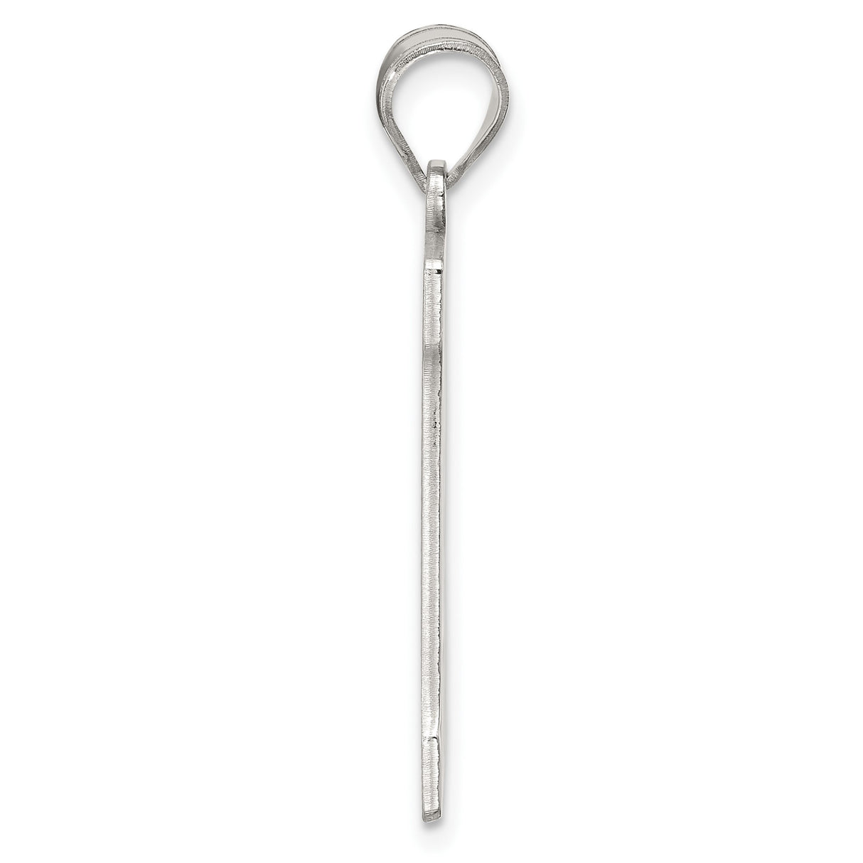 Sterling Silver Pendant Charm with Diamond Cut Texture, Uppercase Letter D Initial