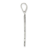 Sterling Silver F Initial Pendant, Textured Alphabet Monogram Charm for Men and Women