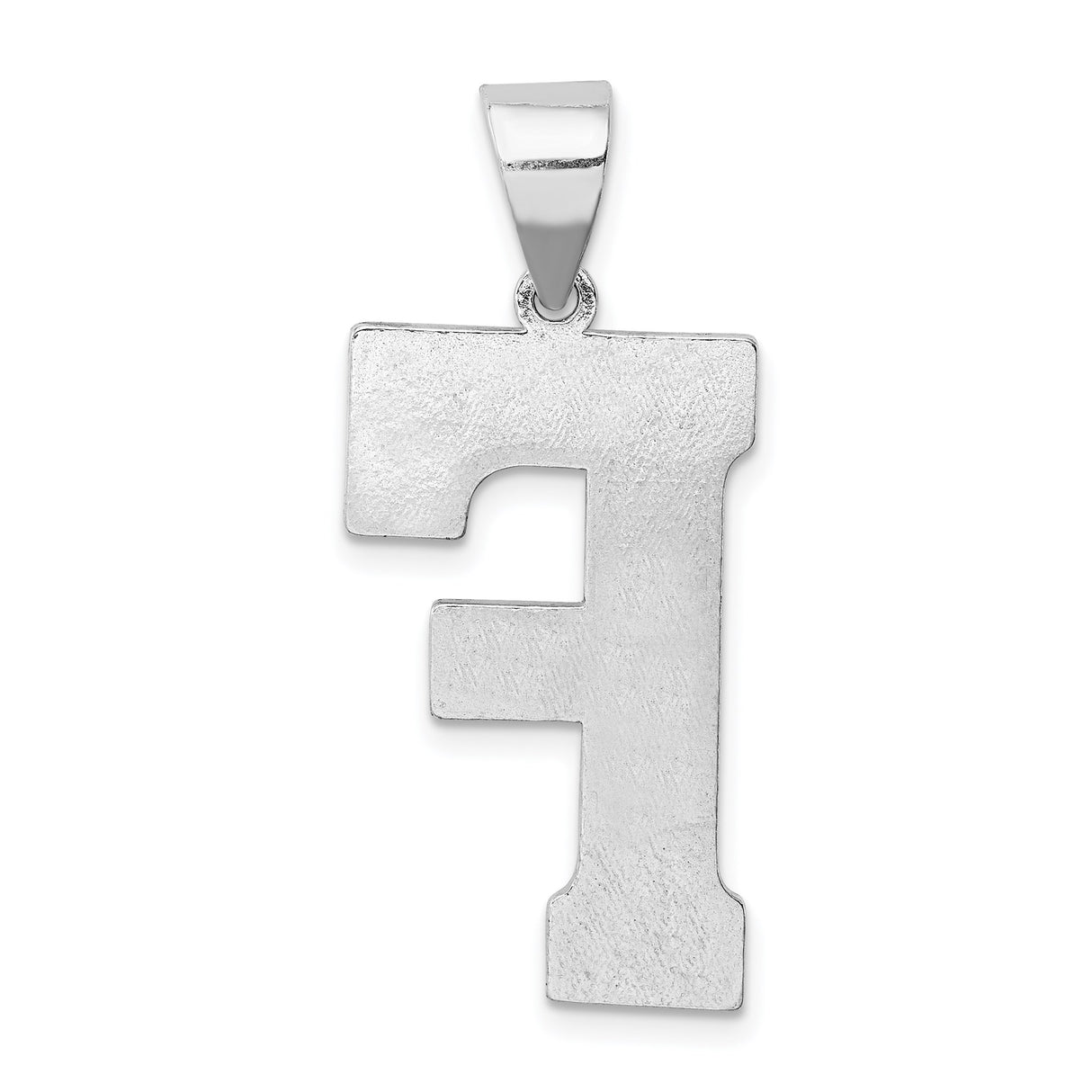 Sterling Silver F Initial Pendant, Textured Alphabet Monogram Charm for Men and Women