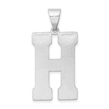Sterling Silver Initial H Pendant, Textured Alphabet Charm, Minimalist Monogram Jewelry