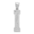 Sterling Silver Letter I Pendant with Grid Texture, Modern Initial Charm for Unisex Layering