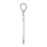 Sterling Silver Letter J Pendant with Textured Grid Pattern, Unisex Alphabet Charm