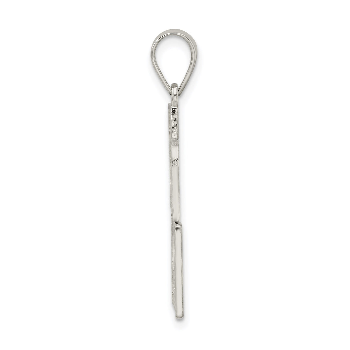 Sterling Silver Initial L Pendant, Textured Basketweave Letter Charm for Women or Unisex Wear
