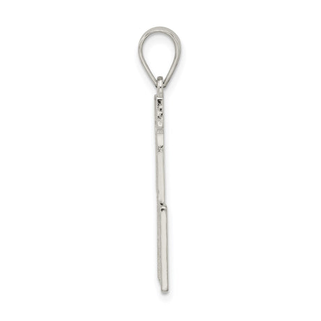 Sterling Silver Initial L Pendant, Textured Basketweave Letter Charm for Women or Unisex Wear