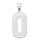 Sterling Silver Number Zero Pendant with Woven Texture and High Polish Finish
