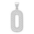 Sterling Silver Number Zero Pendant with Woven Texture and High Polish Finish