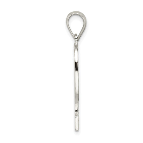 Sterling Silver Letter P Pendant with Basketweave Design, Unisex Initial Charm
