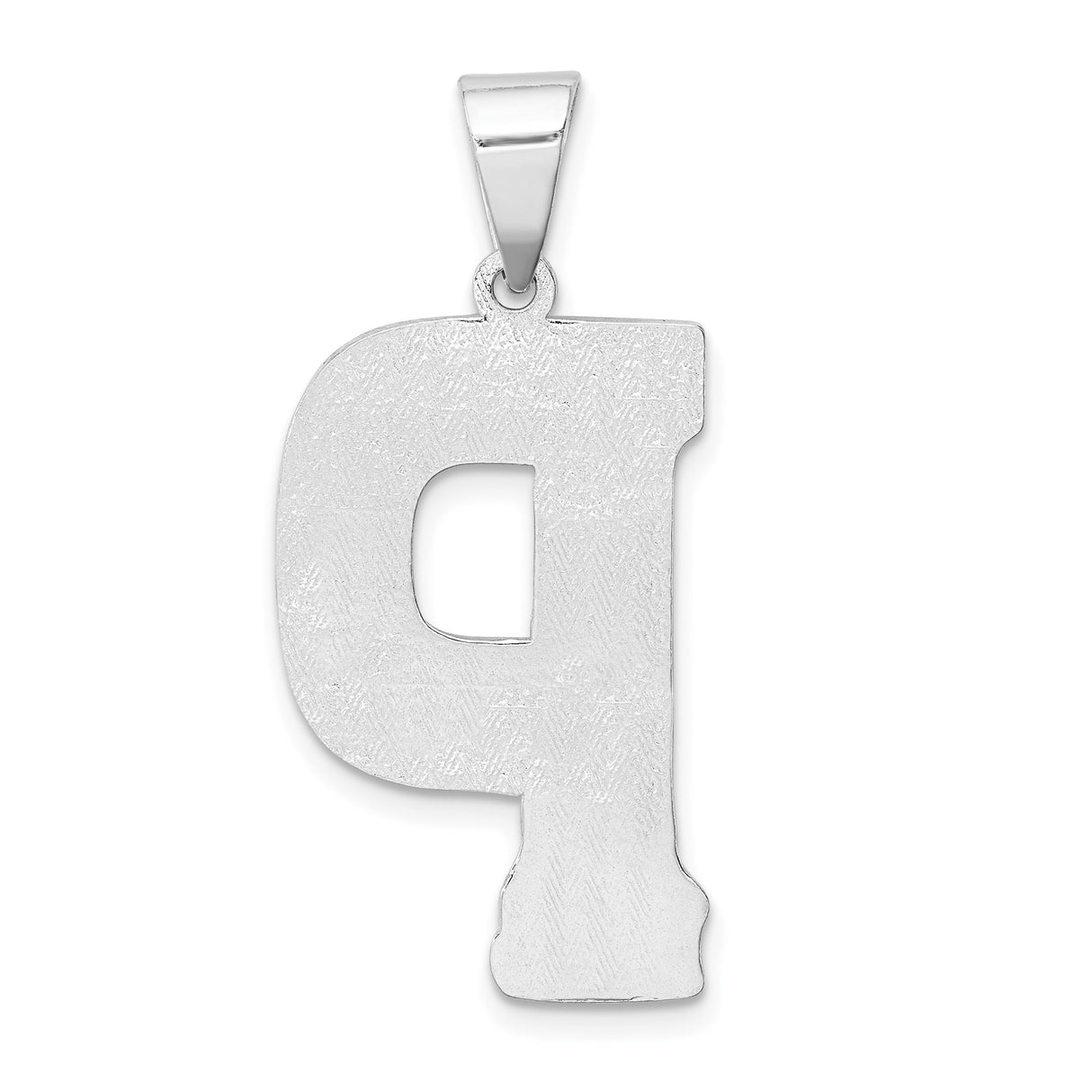Sterling Silver Letter P Pendant with Basketweave Design, Unisex Initial Charm