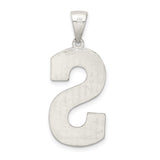 Sterling Silver Letter S Pendant with Textured Basketweave Design Charm for Women or Unisex