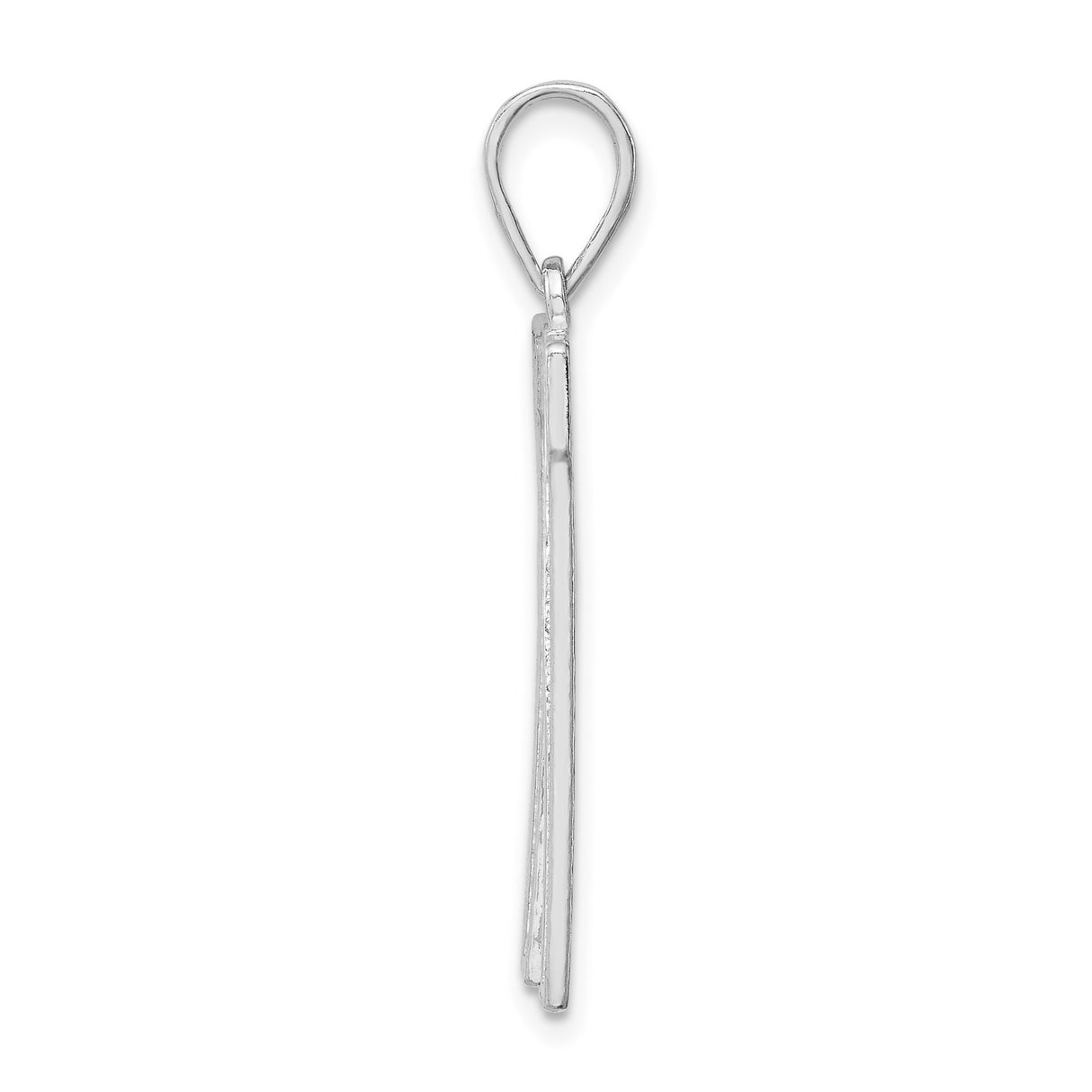 Sterling Silver Letter W Pendant with Basketweave Texture, Unisex Initial Charm