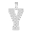 Sterling Silver Letter Y Pendant Charm, Textured Block Initial Jewelry