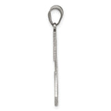 Sterling Silver Letter Z Pendant with Textured Diamond Cut Finish, Unisex Initial Charm