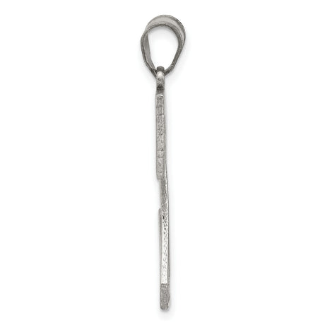Sterling Silver Letter Z Pendant with Textured Diamond Cut Finish, Unisex Initial Charm