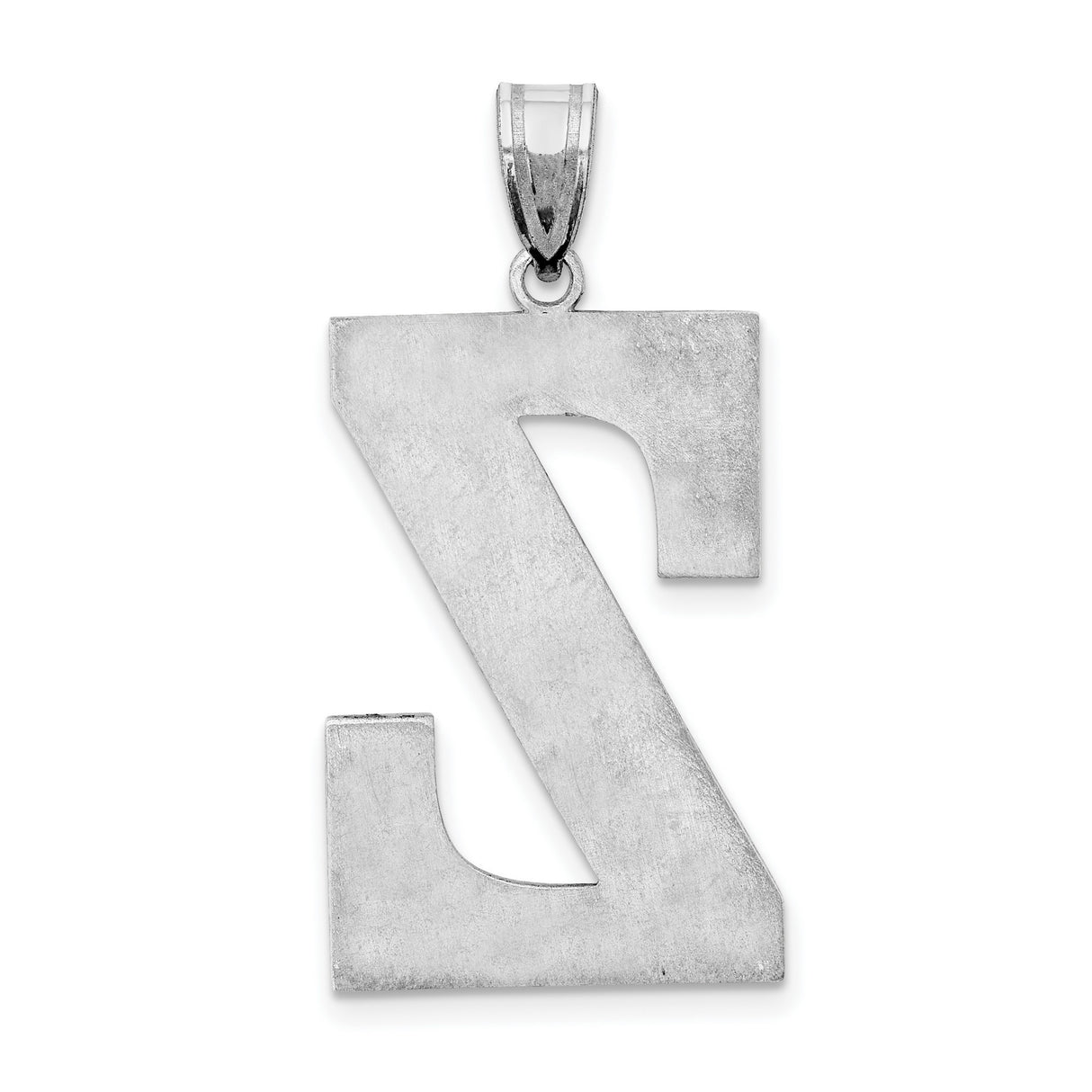 Sterling Silver Letter Z Pendant with Textured Diamond Cut Finish, Unisex Initial Charm