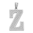 Sterling Silver Letter Z Pendant with Textured Diamond Cut Finish, Unisex Initial Charm