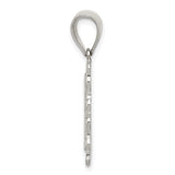 Sterling Silver Rectangle Pendant with Initial C and Scroll Frame Design
