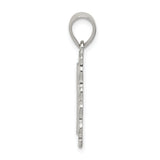 Sterling Silver Letter D Pendant with Scrollwork Border and Textured Finish