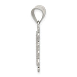 Sterling Silver Letter G Pendant Charm with Textured Rectangle Frame and Scroll Detail