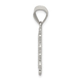 Sterling Silver Rectangle Pendant with Textured Letter E and Scroll Border