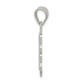Sterling Silver Initial M Pendant with Scrollwork Border and Textured Background
