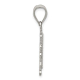 Sterling Silver Initial N Pendant with Textured Scroll Frame Monogram Charm