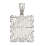 Sterling Silver Initial N Pendant with Textured Scroll Frame Monogram Charm
