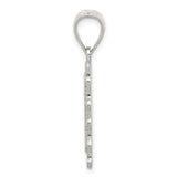 Sterling Silver Letter G Pendant with Textured Rectangle Frame and Scroll Detailing