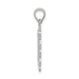 Sterling Silver Initial S Pendant with Scrollwork Border and Textured Letter Charm