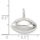 Solid Football Charm Pendant in Real 925 Sterling Silver