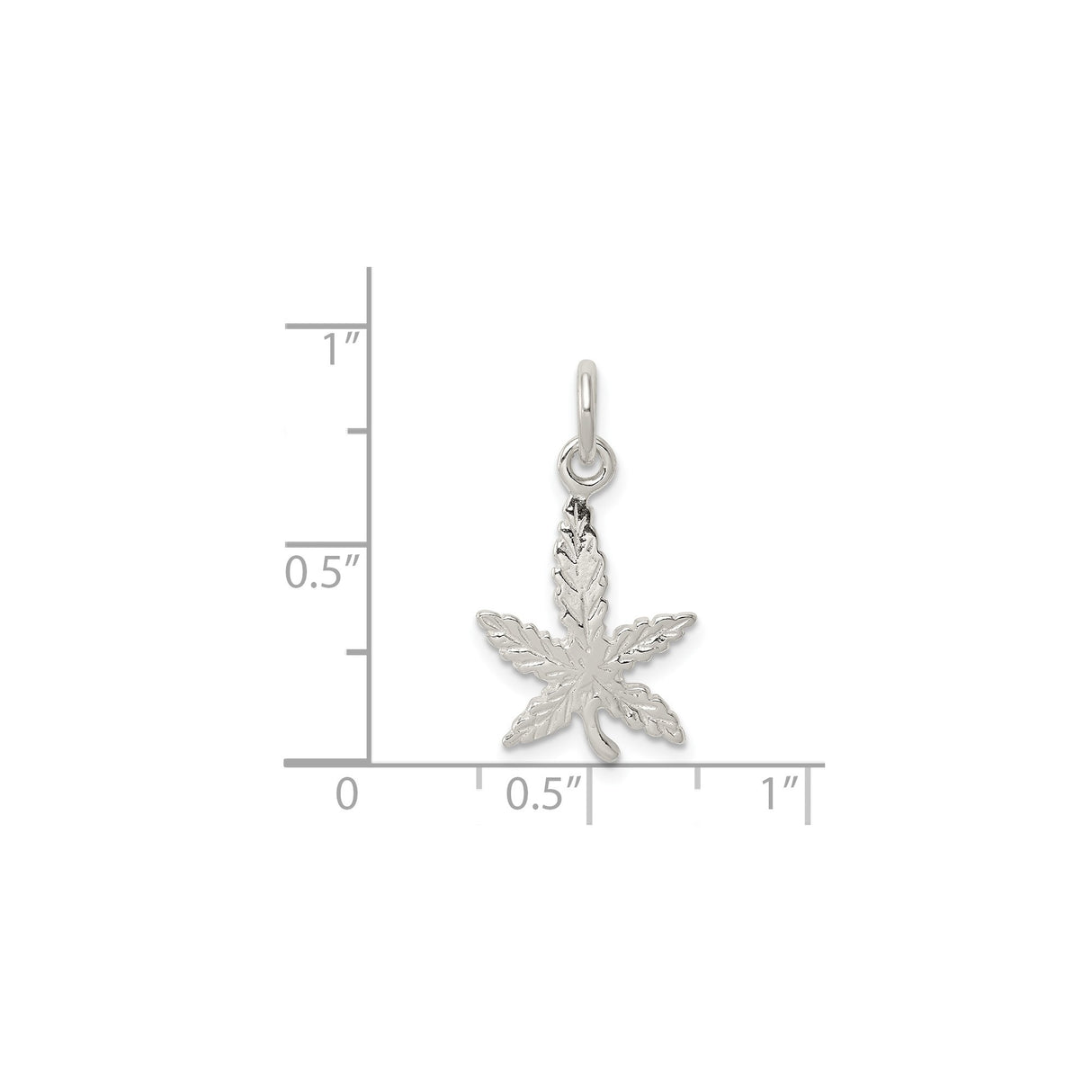 Sterling Silver Cannabis Leaf Pendant Charm, Boho Symbol of Nature and Freedom