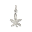 Sterling Silver Cannabis Leaf Pendant Charm, Boho Symbol of Nature and Freedom