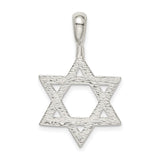 Sterling Silver Star of David Pendant, Polished Geometric Jewish Symbol Charm, Unisex Religious Jewelry