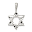 Sterling Silver Star of David Pendant, Polished Geometric Jewish Symbol Charm, Unisex Religious Jewelry