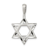 Sterling Silver Star of David Pendant, Polished Geometric Jewish Symbol Charm, Unisex Religious Jewelry