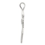 Sterling Silver Cross Pendant with Sculpted Contour Design, Bold Religious Jewelry for Men and Women