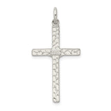 Sterling Silver Crucifix Cross Pendant with Detailed Jesus Figure and Mirror Finish