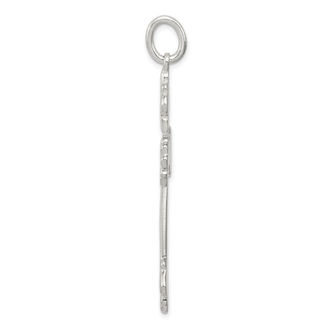 Sterling Silver Fleur-de-Lis Cross Pendant with INRI Detail for Men and Women