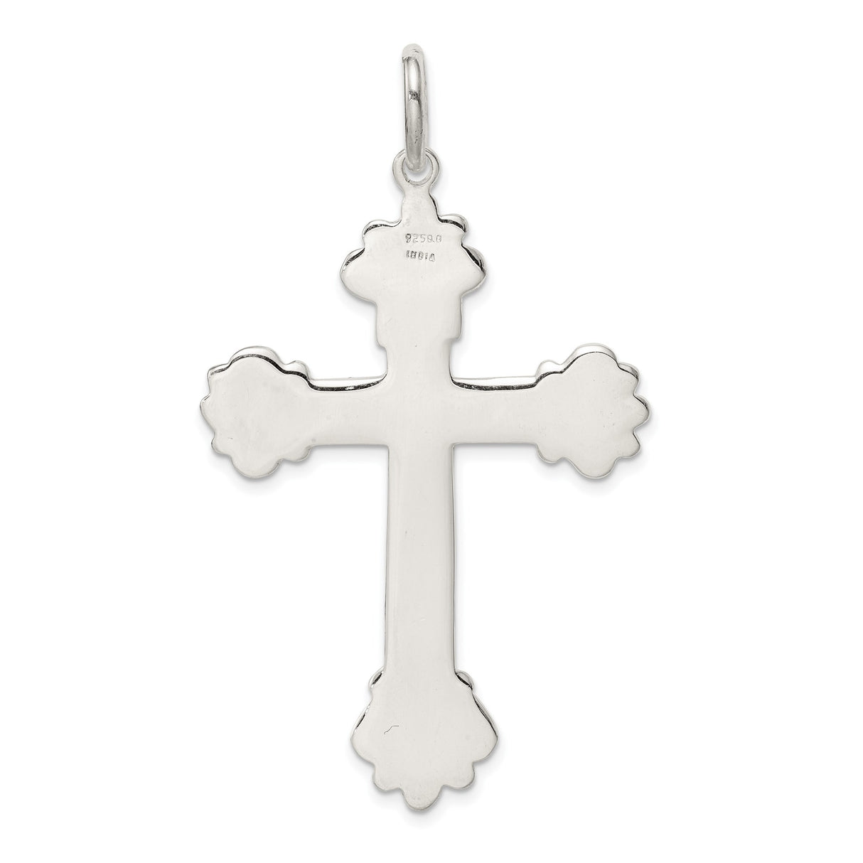 Sterling Silver Fleur-de-Lis Cross Pendant with INRI Detail for Men and Women