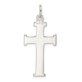 Diamond-Cut Cross Charm Pendant in Real 925 Sterling Silver