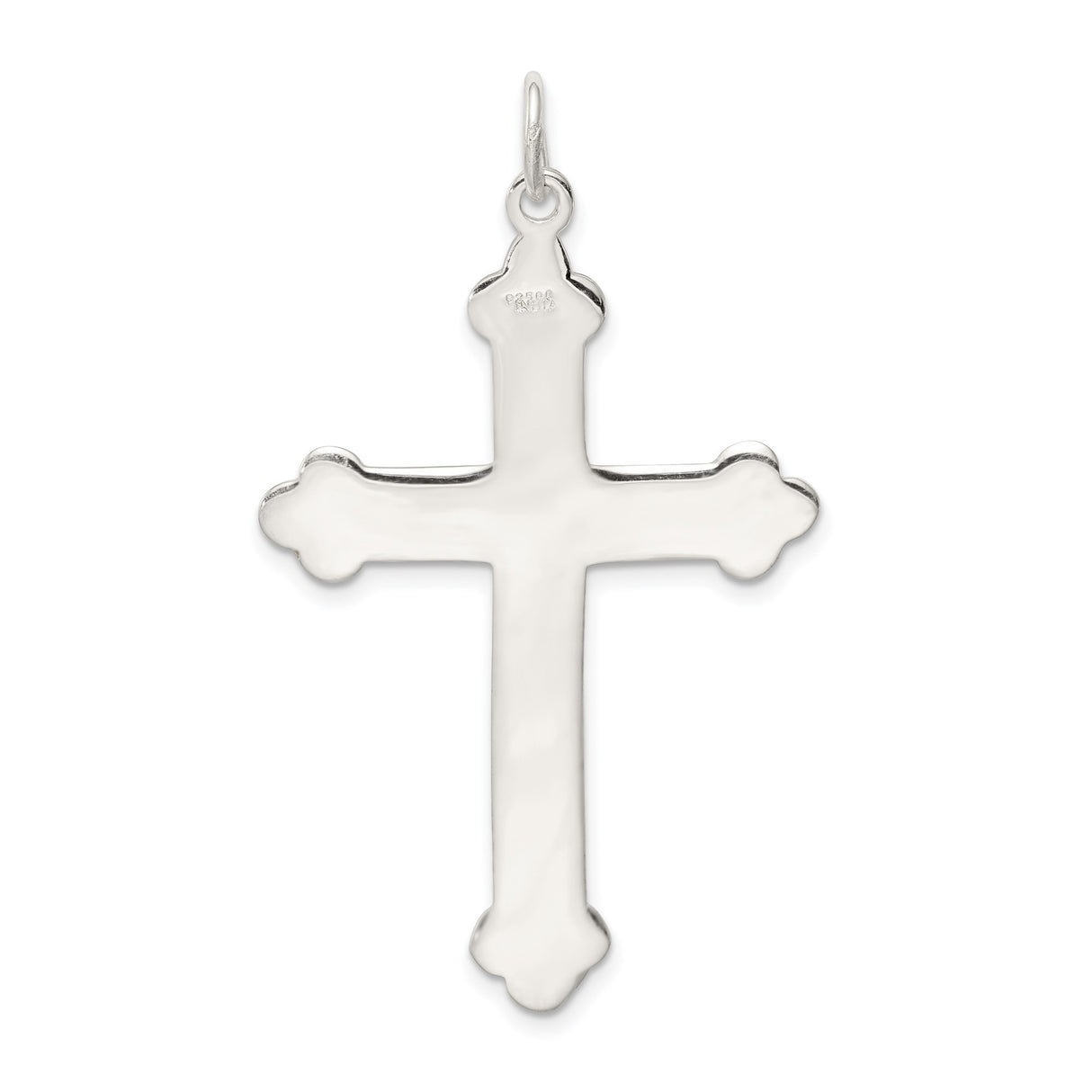 Sterling Silver Cross Pendant with Floral Engraving, Gothic Vintage Style