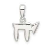 Solid 3-D Chai Long Life Charm Pendant in Real 925 Sterling Silver