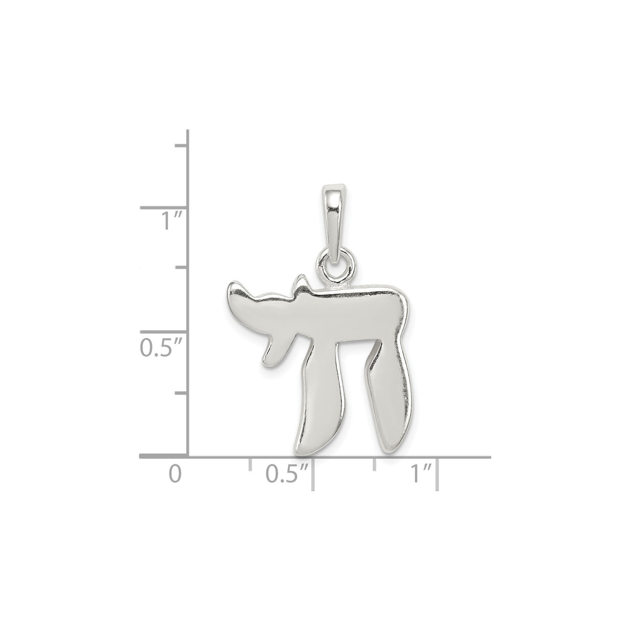 Sterling Silver Chai Pendant with Hebrew Symbol of Life, Jewish Faith Charm