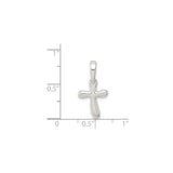Sterling Silver Cross Pendant with Rounded Edges, Modern Minimalist Style, Unisex Design