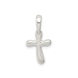 Sterling Silver Cross Pendant with Rounded Edges, Modern Minimalist Style, Unisex Design