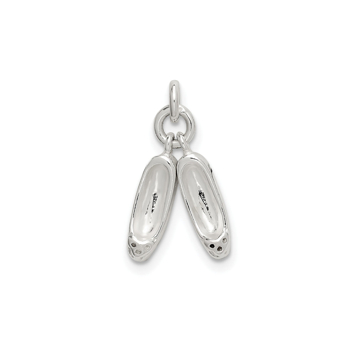 Sterling Silver Ballet Slippers Charm Pendant, Miniature Pointe Shoes for Dancers and Ballet Lovers