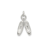 Sterling Silver Ballet Slippers Charm Pendant, Miniature Pointe Shoes for Dancers and Ballet Lovers