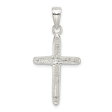 Sterling Silver Cross Pendant with Clean Modern Design, Minimalist Religious Jewelry for Men and Women