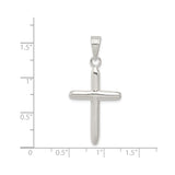 Sterling Silver Cross Pendant with Clean Modern Design, Minimalist Religious Jewelry for Men and Women