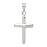 Sterling Silver Cross Pendant with Clean Modern Design, Minimalist Religious Jewelry for Men and Women