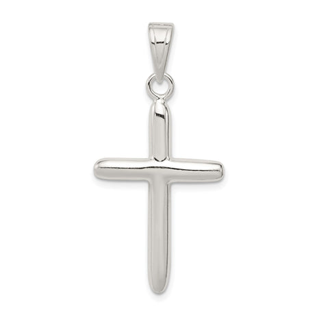 Sterling Silver Cross Pendant with Clean Modern Design, Minimalist Religious Jewelry for Men and Women